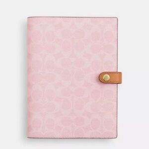 Coach Powder Pink Notebook In Signature Canvas